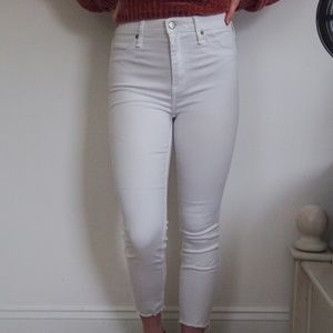 White Cropped American Eagle Jeggings Size 2